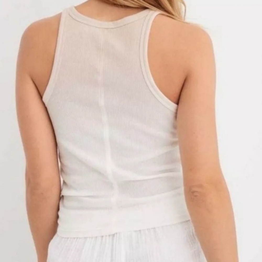 Aerie ombre ribbed tank top S NWT tan cream neutral - Picture 2 of 6